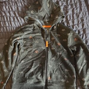 Cat & Jack Dark Green Hoodie with Cat Pattern